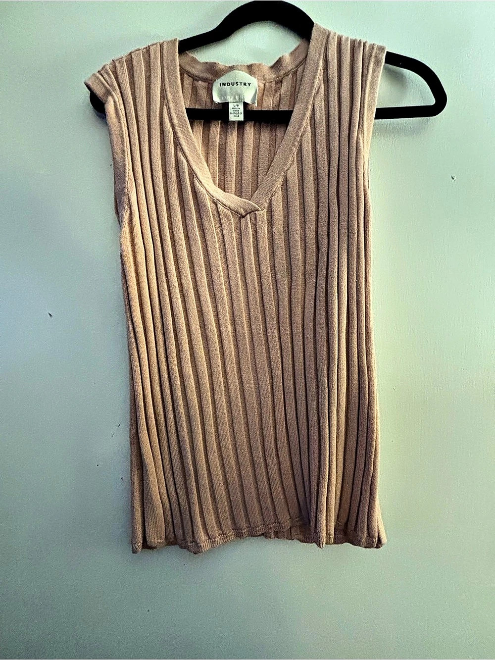 MONTY Ribbed Sleeveless Tank Top in Brown